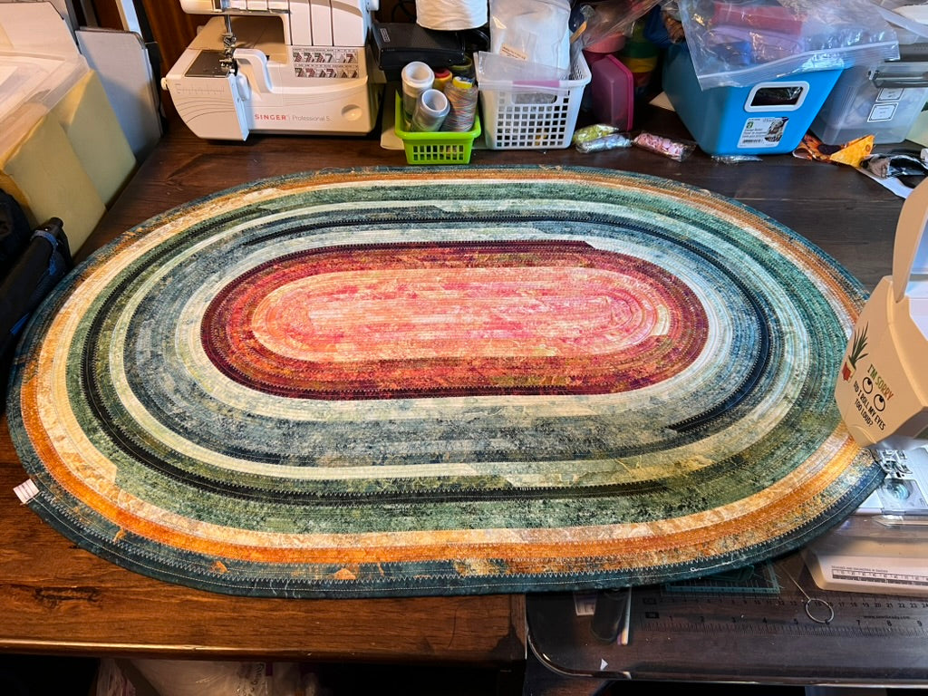 One of a kind oval rug