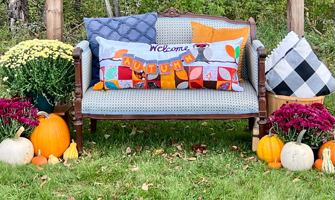 Autumn bench pillow